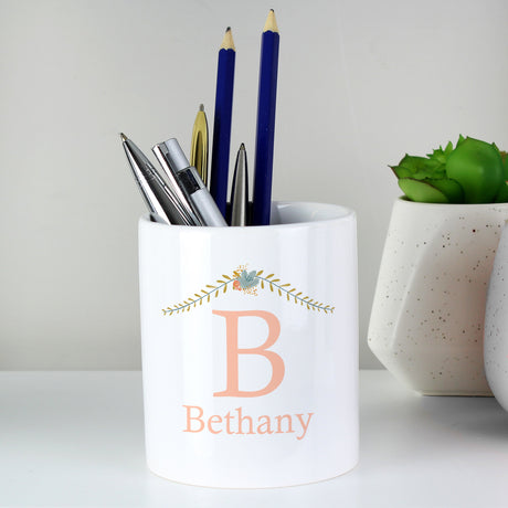 Personalised Floral Bouquet Ceramic Storage Pot: 3 - Storage By Gift Moments