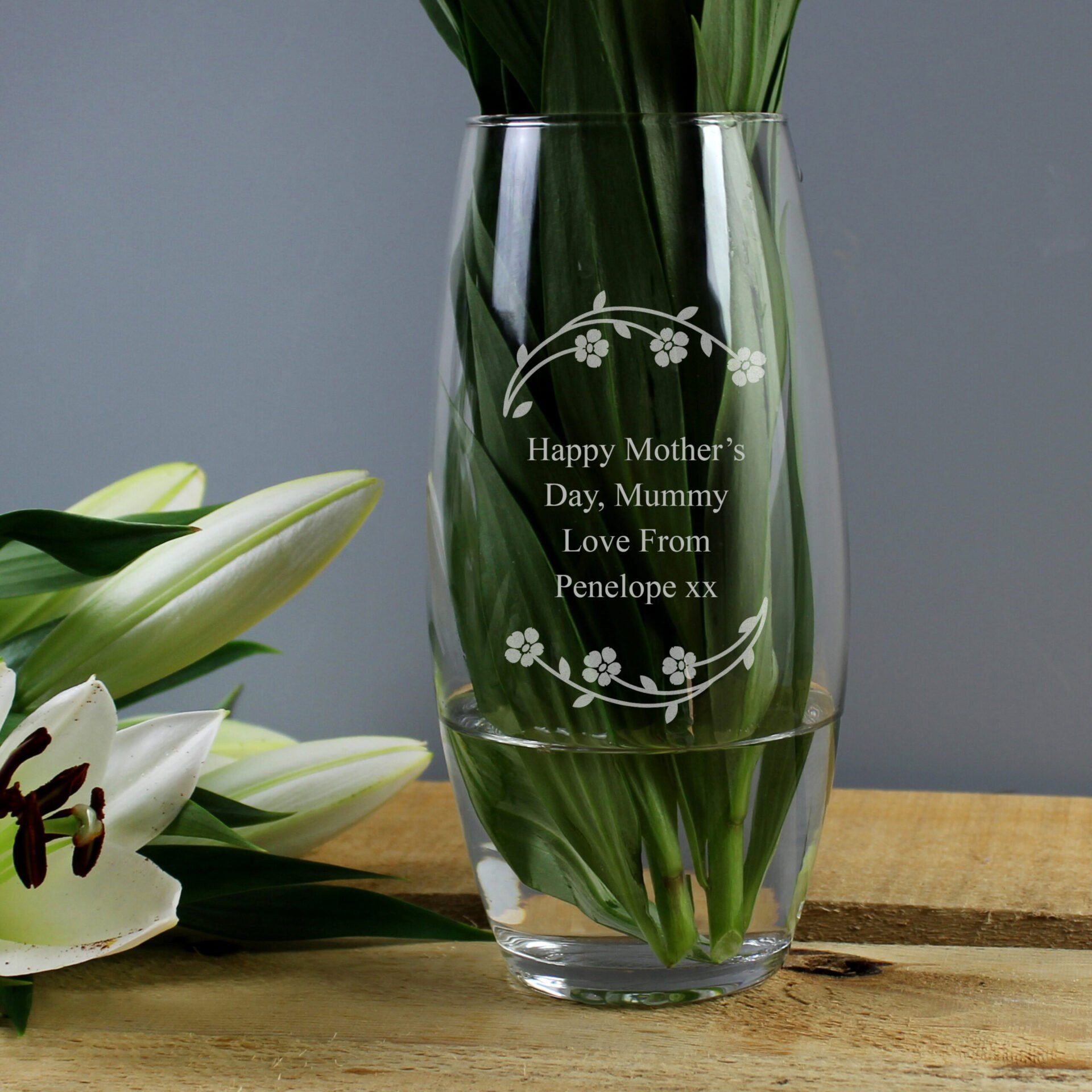 Personalised Floral Bullet Vase: 1 - Vases By Gift Moments