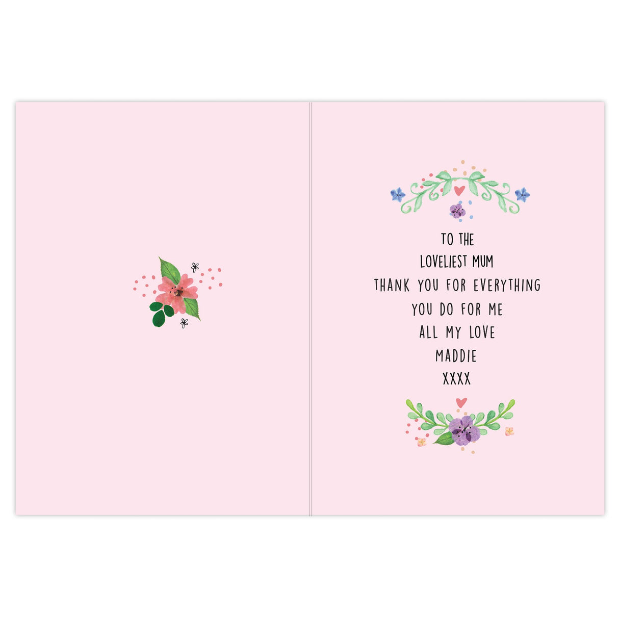 Personalised Floral Card: 5 - Greeting Cards By Gift Moments
