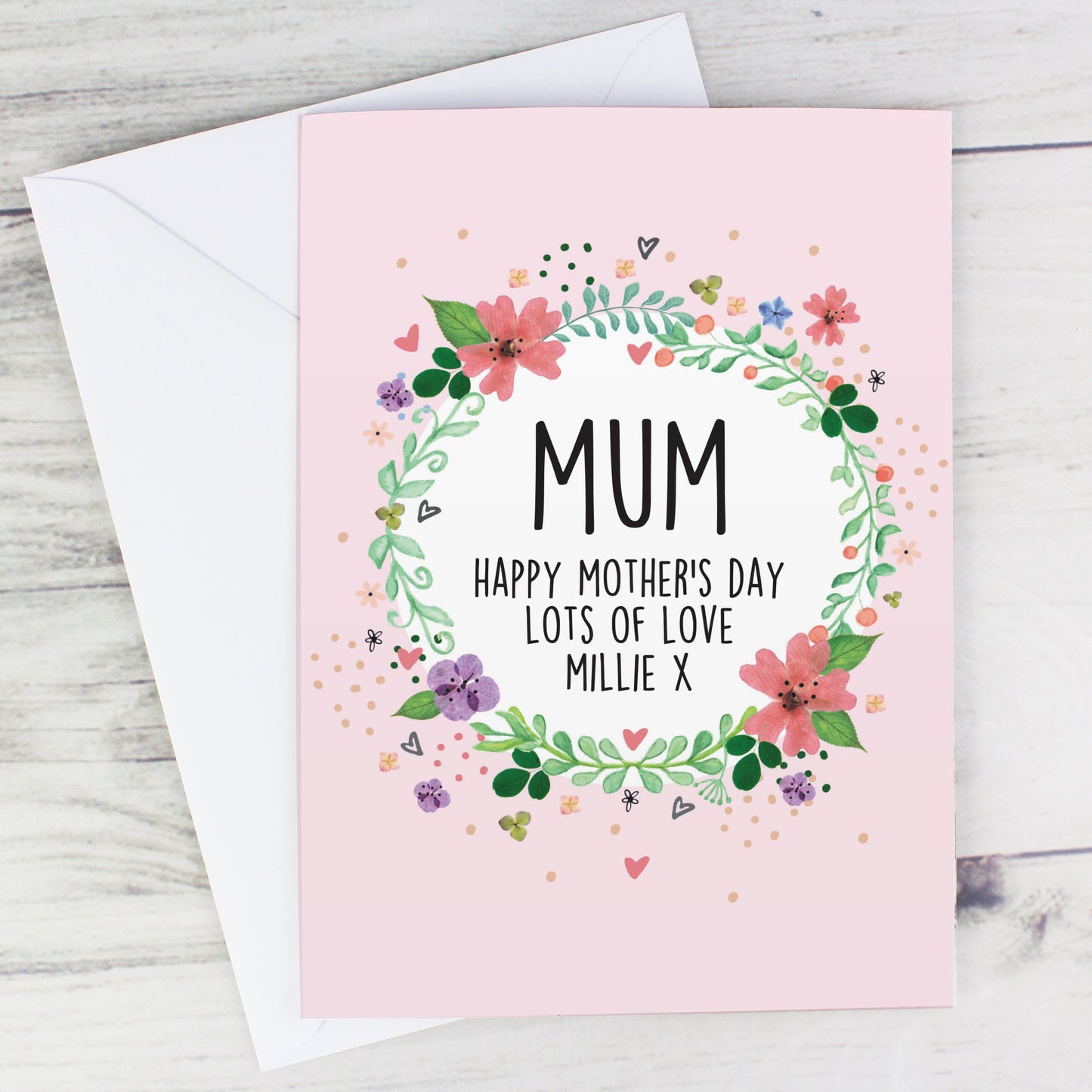 Personalised Floral Card: 4 - Greeting Cards By Gift Moments