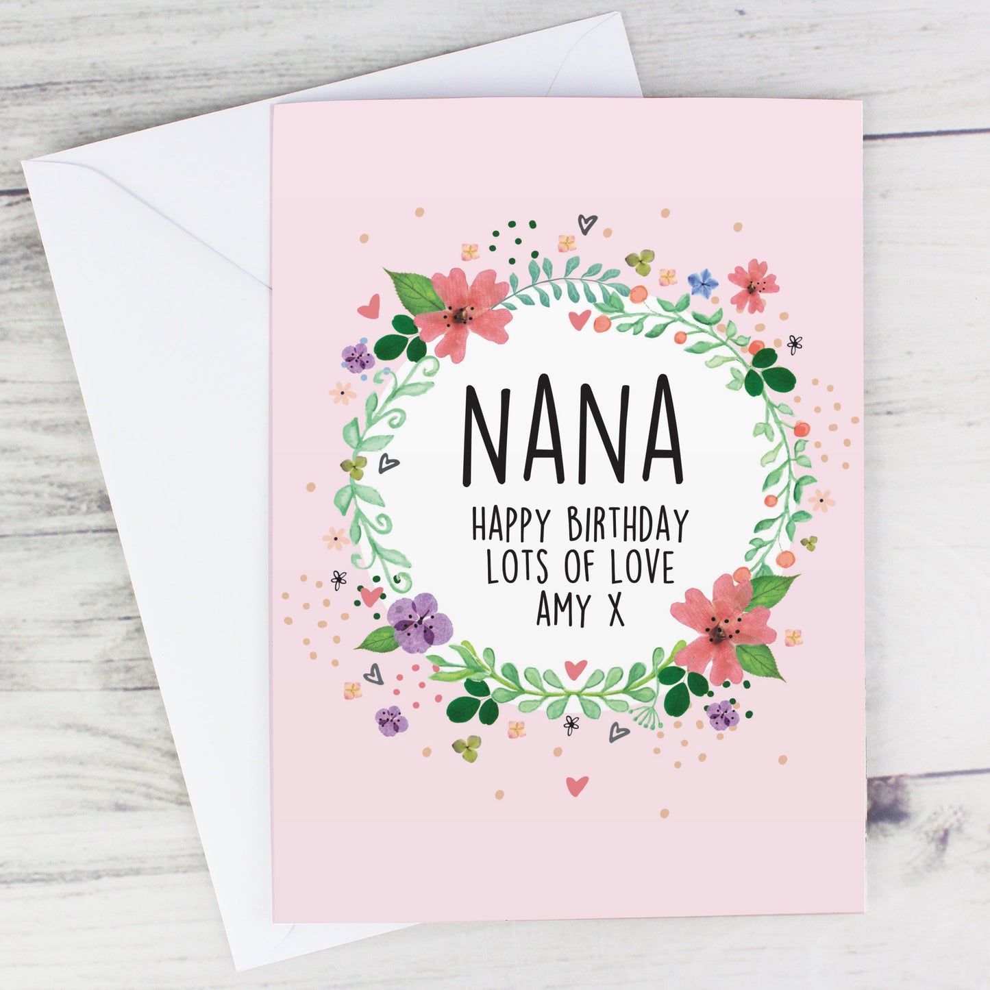 Personalised Floral Card: 6 - Greeting Cards By Gift Moments