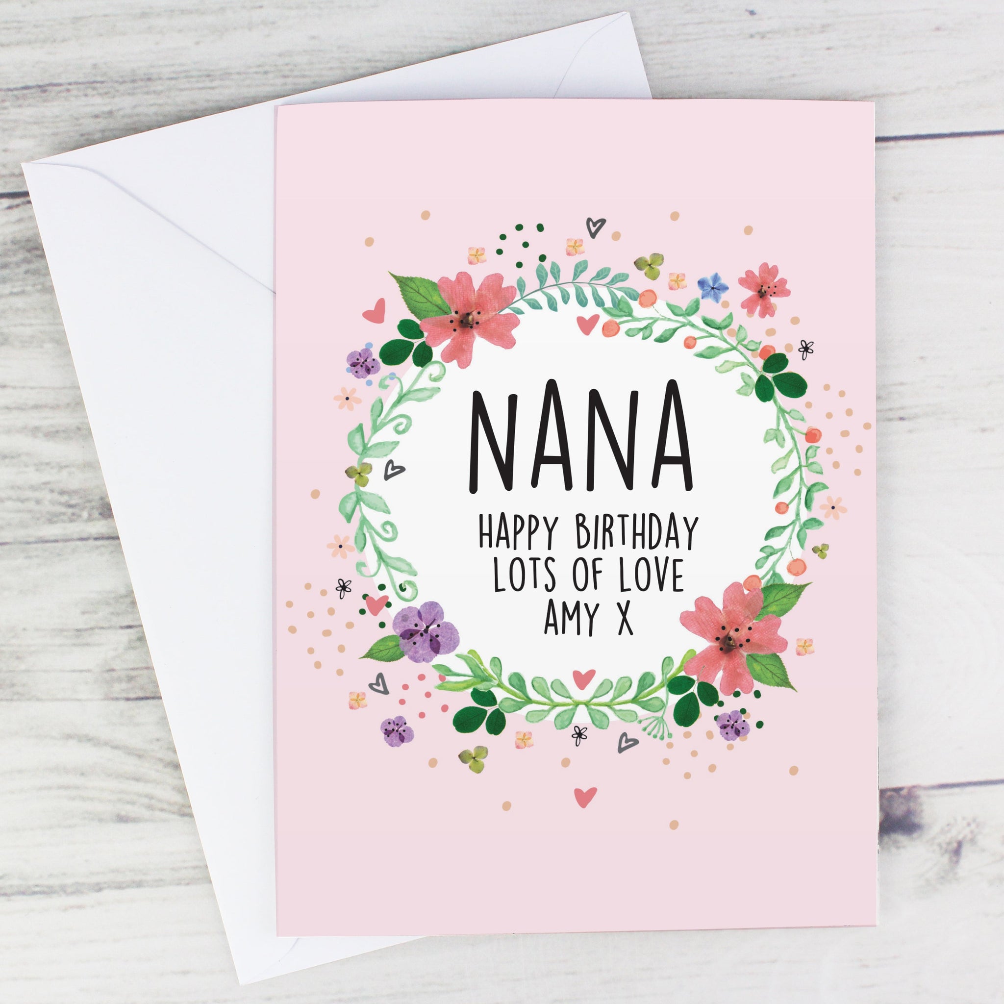 Personalised Floral Card: 6 - Greeting Cards By Gift Moments