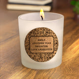 Personalised Floral Cork Label Candle Jar: 1 - Candles By Gift Moments