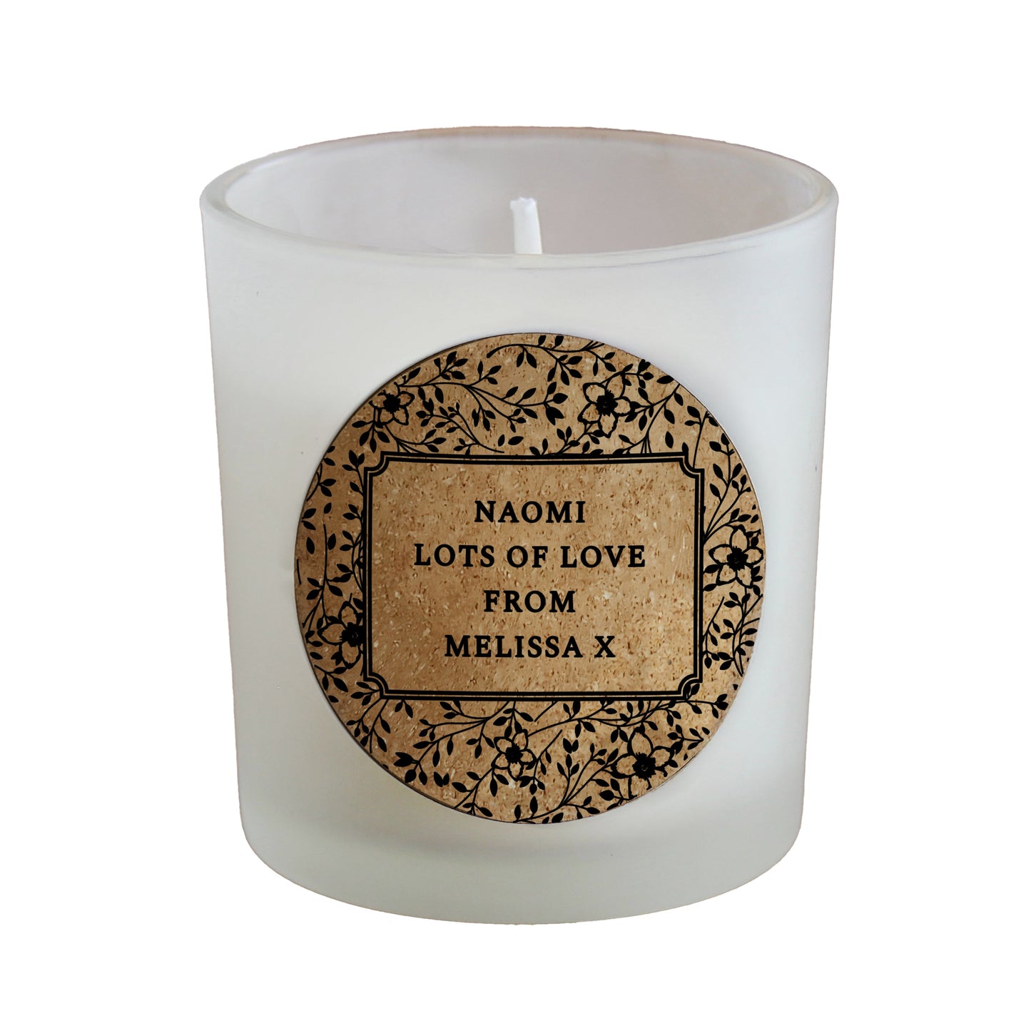 Personalised Floral Cork Label Candle Jar: 5 - Candles By Gift Moments