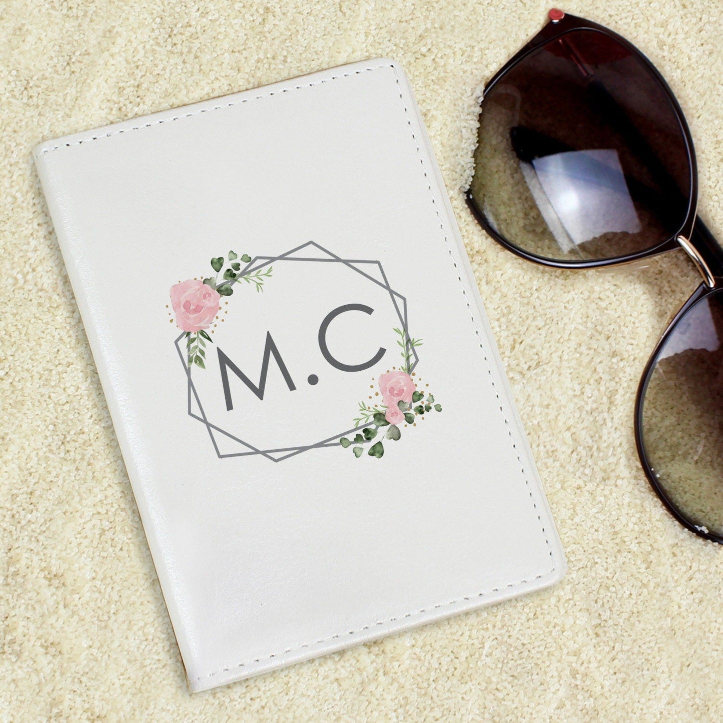 Personalised Floral Cream Passport Holder: 1 - Passport Holders By Gift Moments