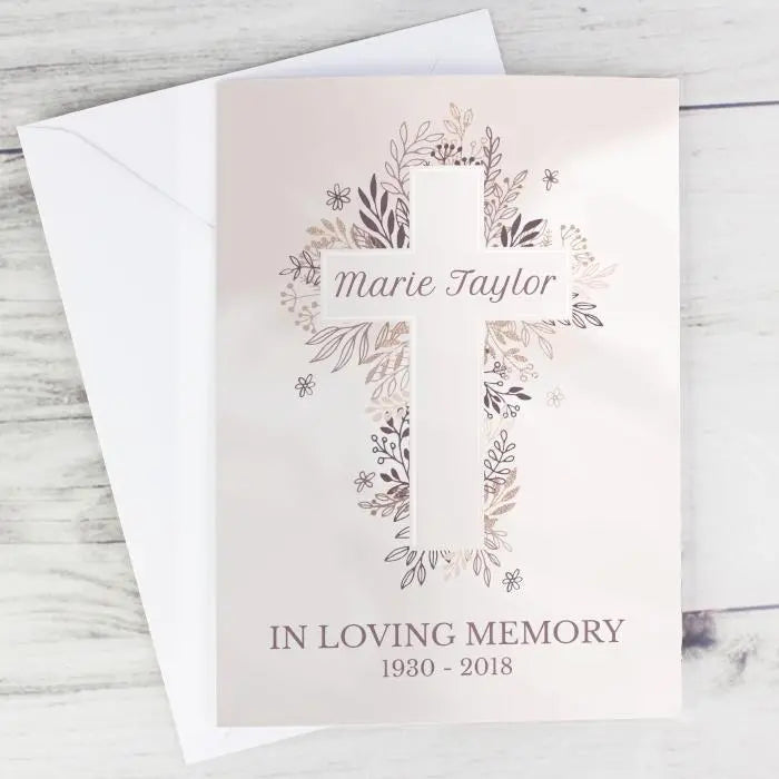Personalised Floral Cross Card: 2 - Greeting Cards By Gift Moments