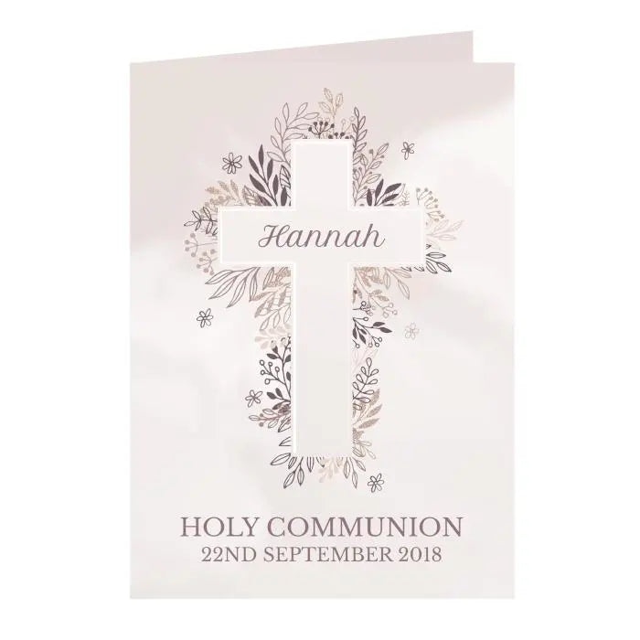 Personalised Floral Cross Card: 3 - Greeting Cards By Gift Moments