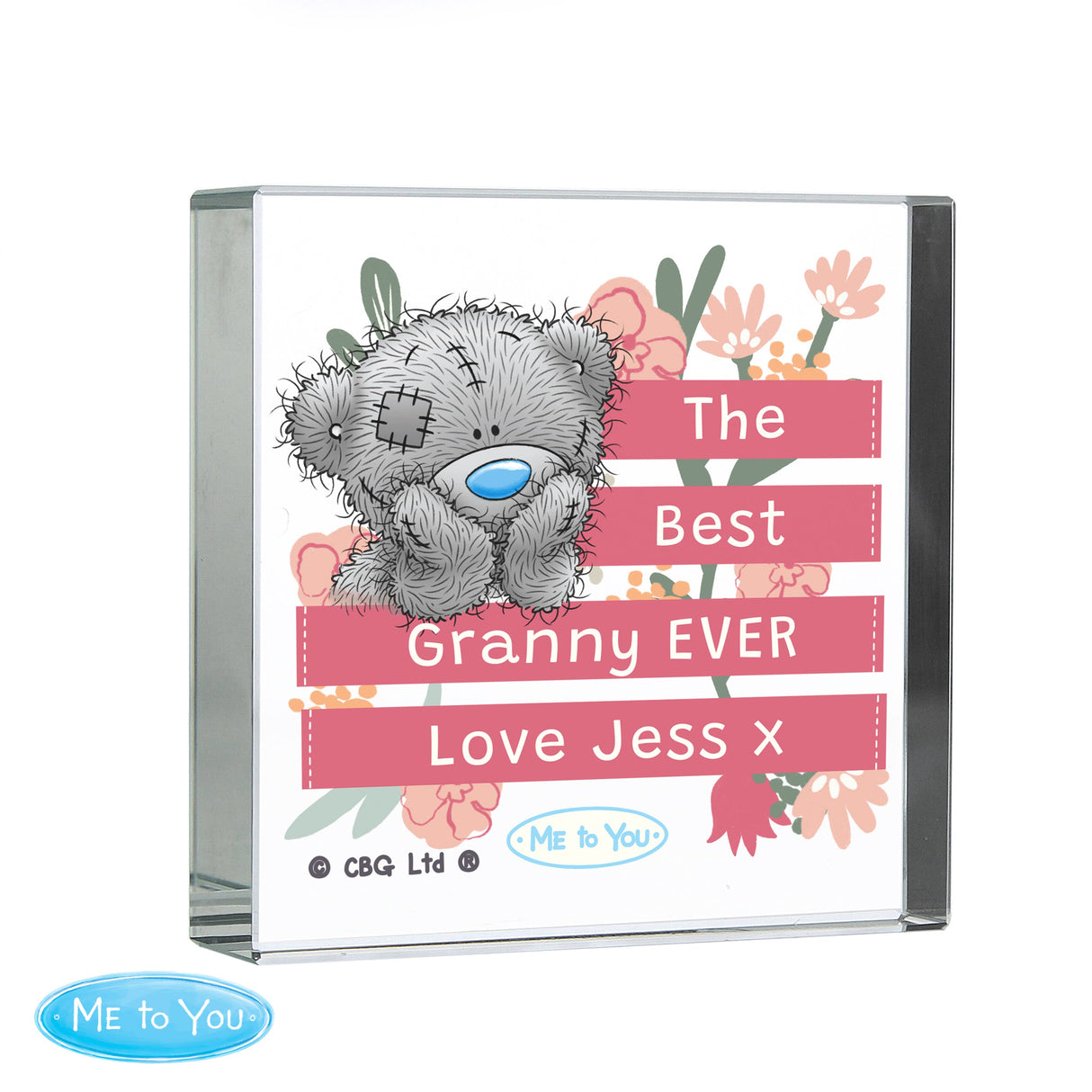 Personalised Me To You Floral Crystal Token: 4 - Crystal Tokens