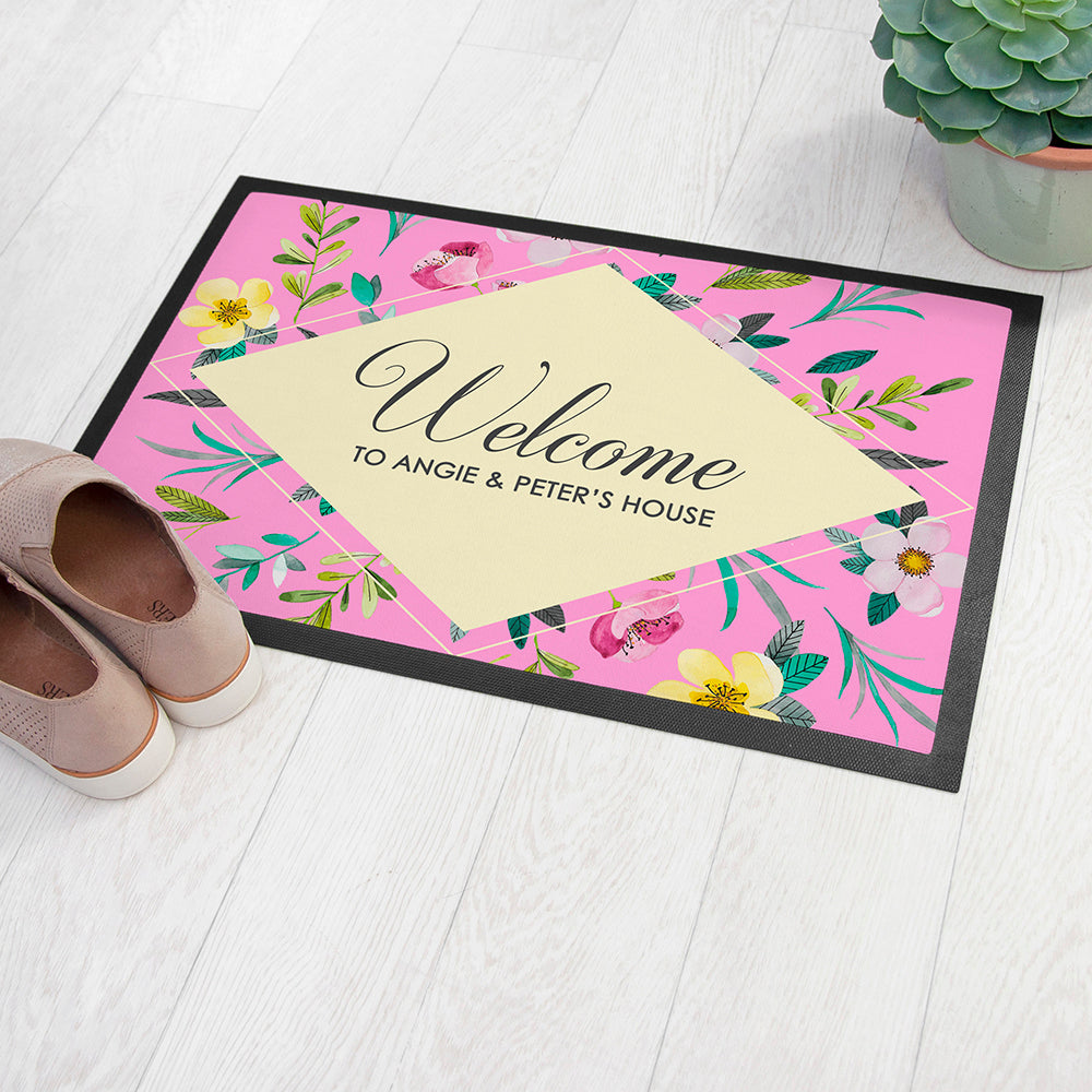 Personalised Floral Indoor Door Mat: 6 - Doormats By Gift Moments