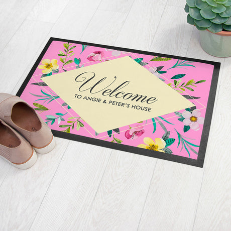 Personalised Floral Indoor Door Mat: 6 - Doormats By Gift Moments