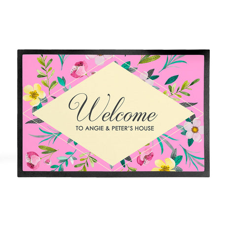 Personalised Floral Indoor Door Mat: 8 - Doormats By Gift Moments