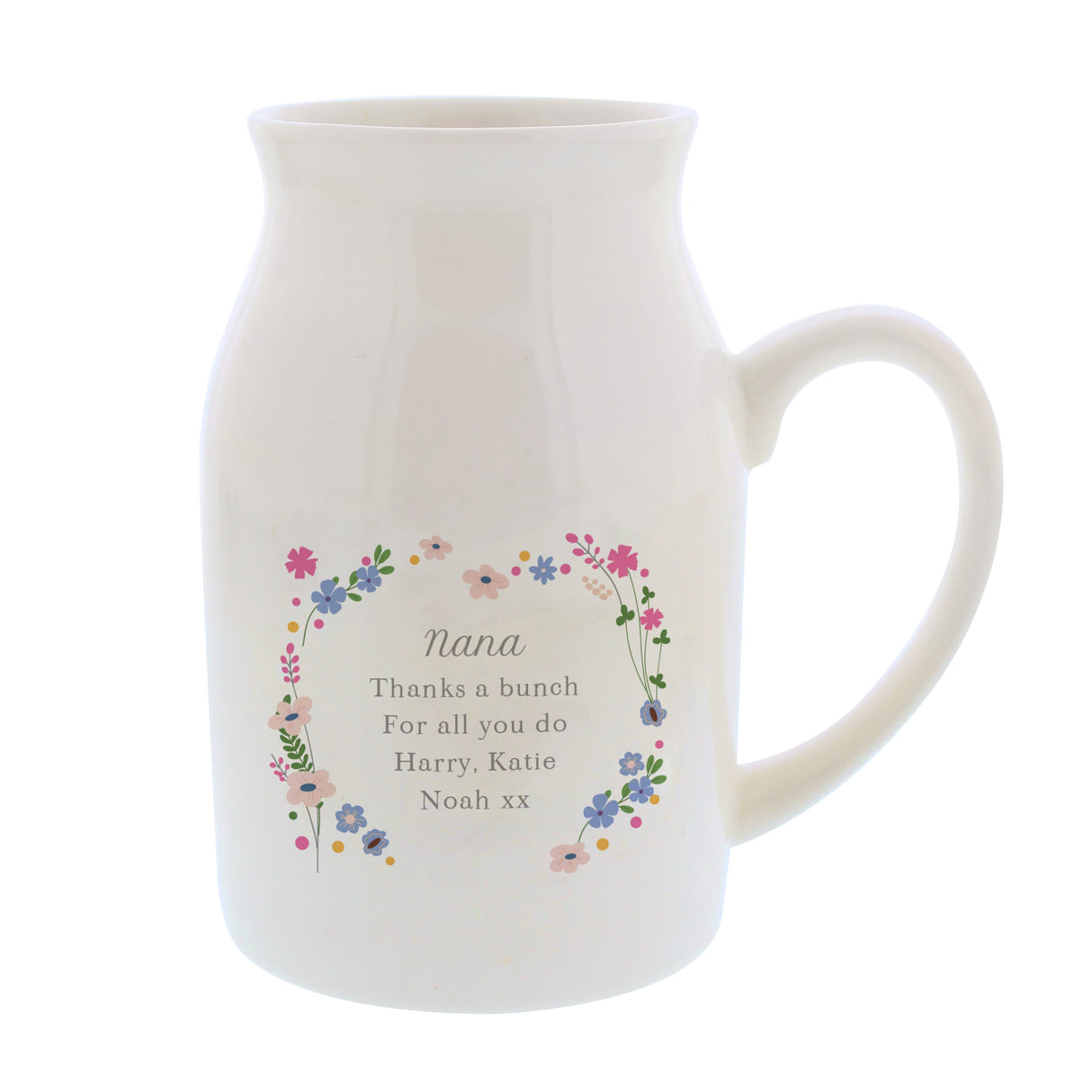Personalised Floral Flower Jug: 5 - Vases By Gift Moments