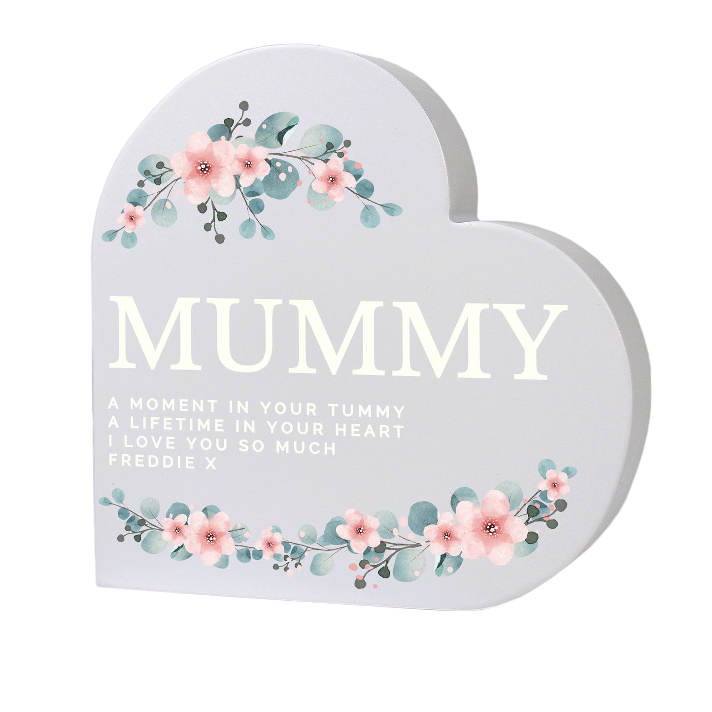 Personalised Floral Free Standing Heart Ornament: 6 - Ornaments By Gift Moments