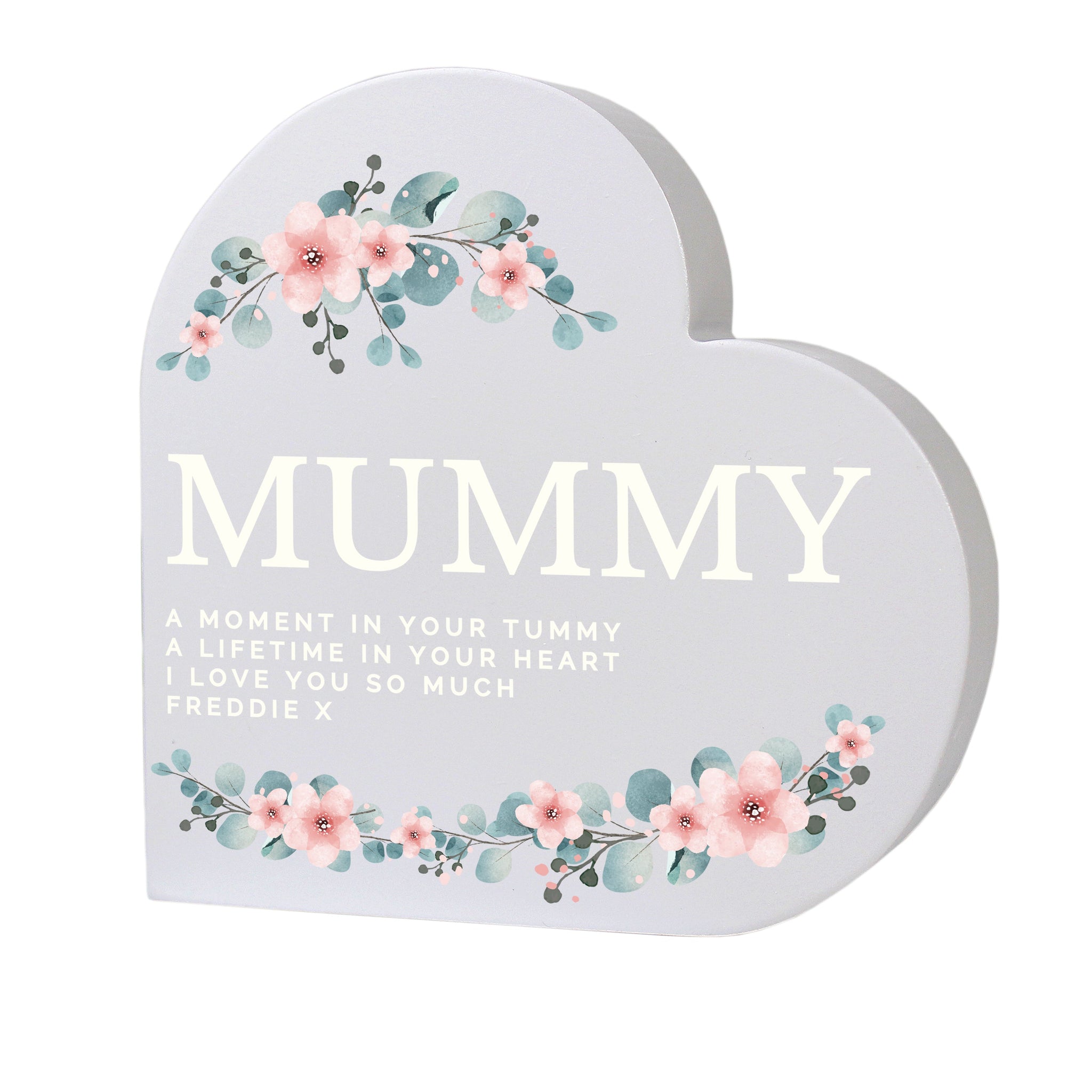 Personalised Floral Free Standing Heart Ornament: 6 - Ornaments By Gift Moments