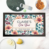 Personalised Floral Gin Bar Mat: 1 - Barware By Gift Moments