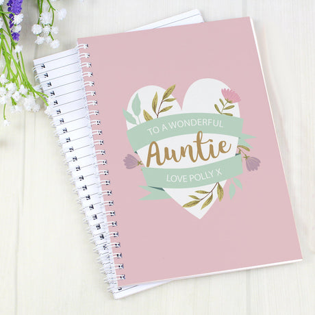Personalised Floral Heart A5 Notebook: 1 - Notebooks By Gift Moments