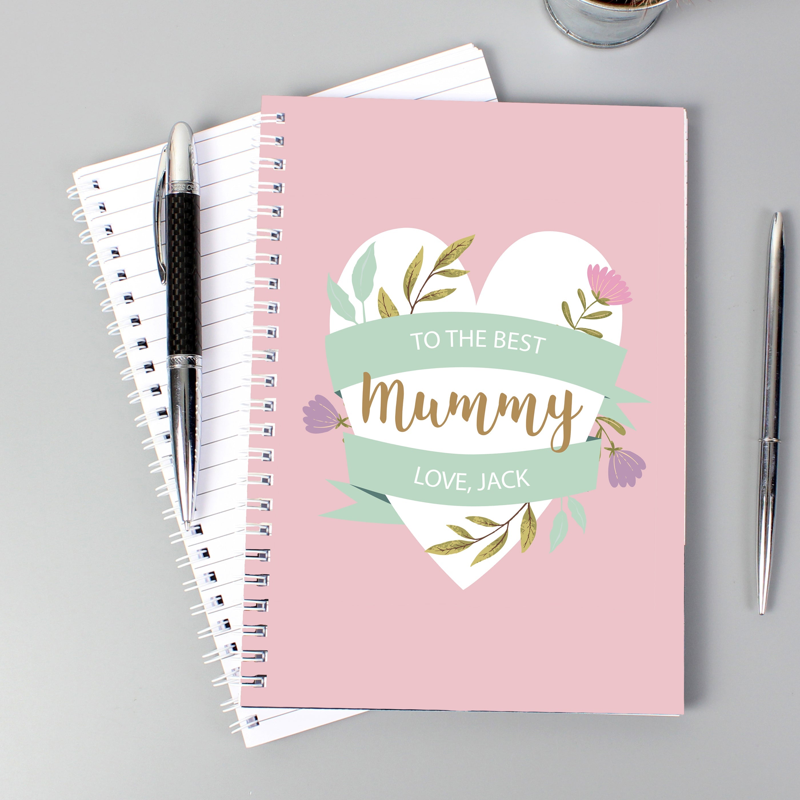 Personalised Floral Heart A5 Notebook - Shop Notebooks At Gift Moments - 2