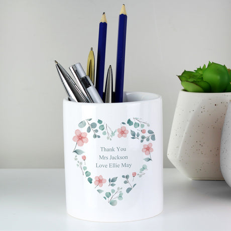 Personalised Floral Heart Ceramic Storage Pot: 3 - Storage By Gift Moments