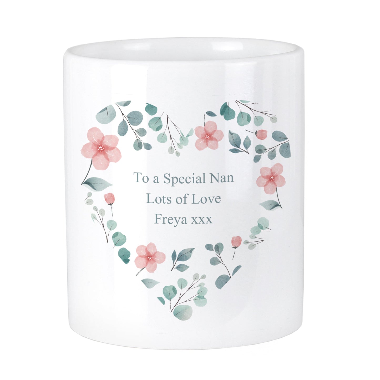 Personalised Floral Heart Ceramic Storage Pot: 6 - Storage By Gift Moments