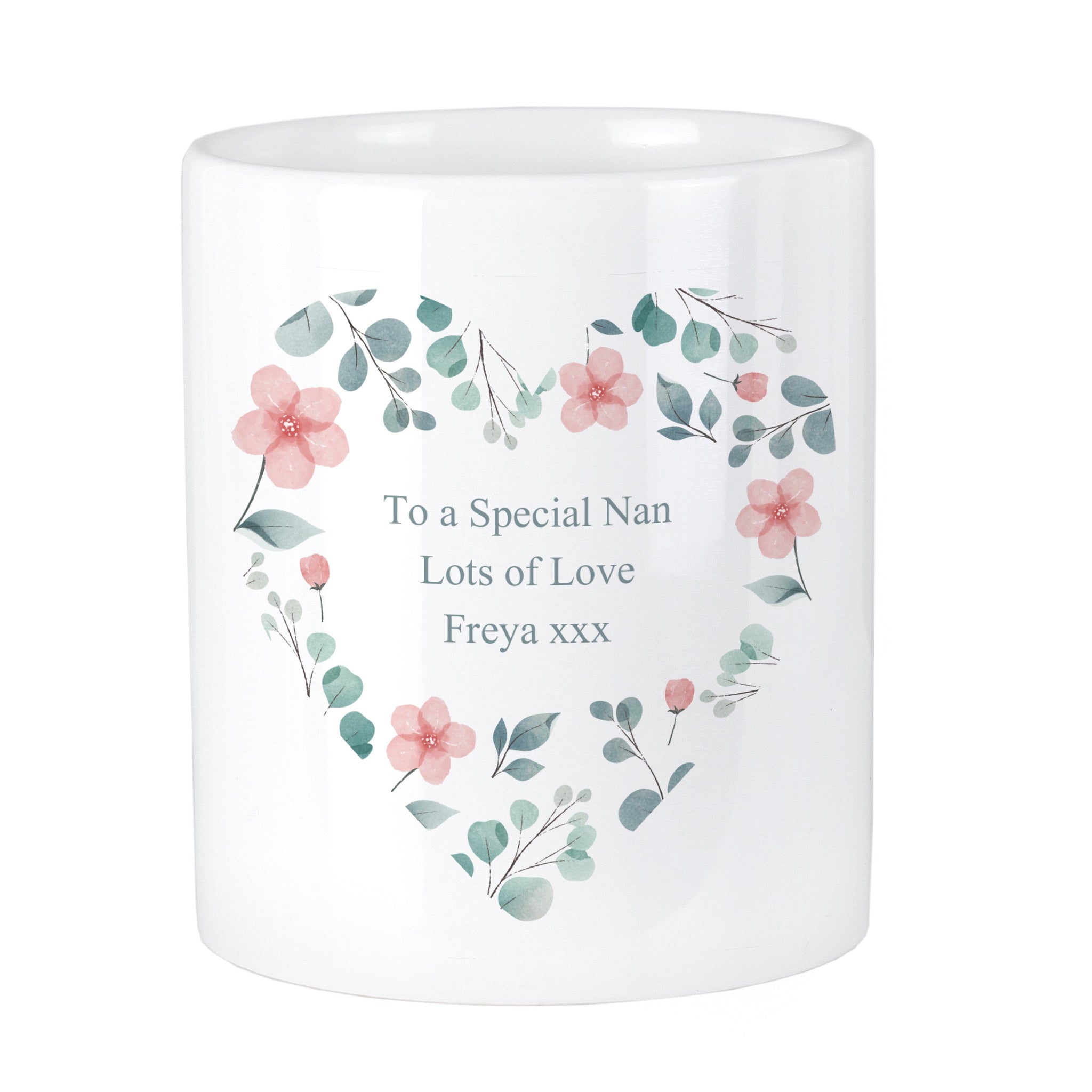 Personalised Floral Heart Ceramic Storage Pot: 6 - Storage By Gift Moments