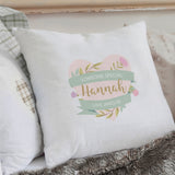 Personalised Floral Heart Mothers Day Cream Cushion: 3 - Cushions By Gift Moments