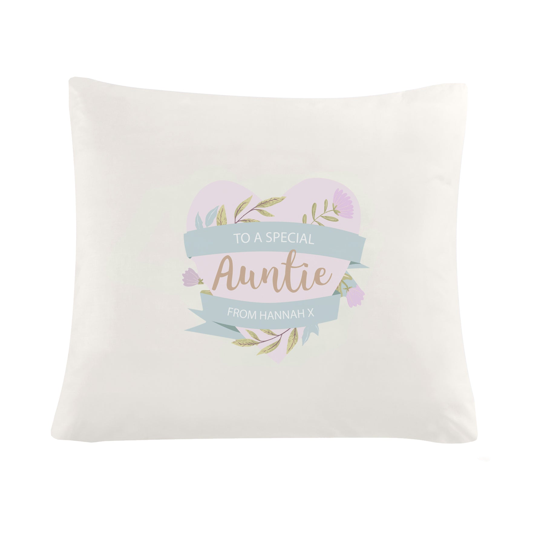 Personalised Floral Heart Mothers Day Cream Cushion: 4 - Cushions By Gift Moments