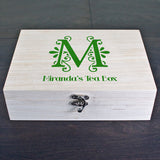 Personalised Floral Initial Tea Box Selection: 8 Tea Boxes By Gift Moments