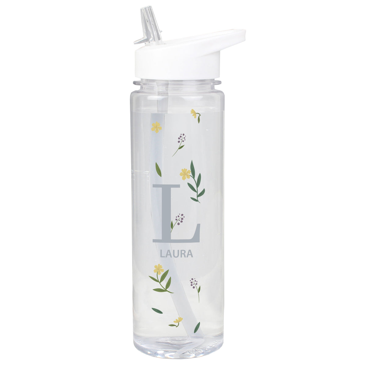 Personalised Floral Initial Water Bottle: 5 Water Bottles By Gift Moments
