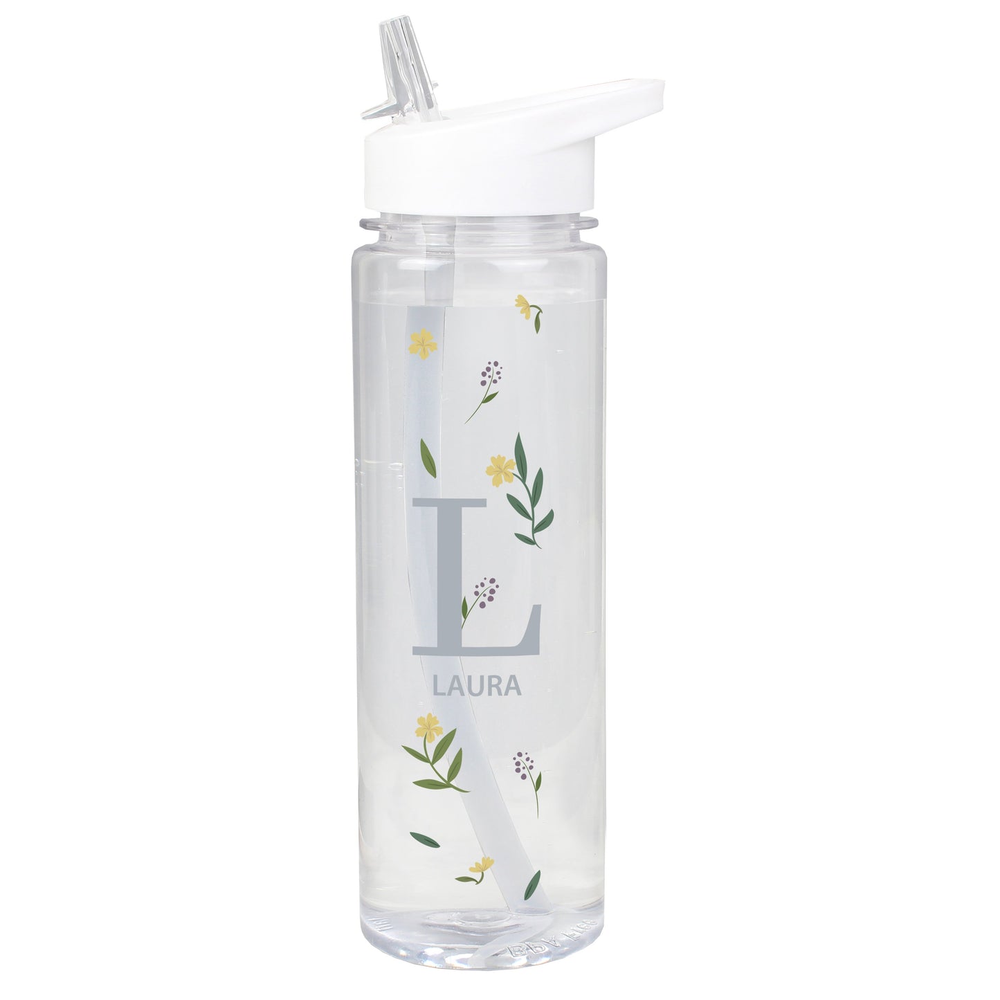 Personalised Floral Initial Water Bottle: 5 - Water Bottles By Gift Moments