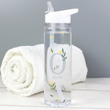 Personalised Floral Initial Water Bottle: 4 Water Bottles By Gift Moments