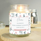 Personalised Floral Large Scented Jar Candle: 4 - Candles By Gift Moments