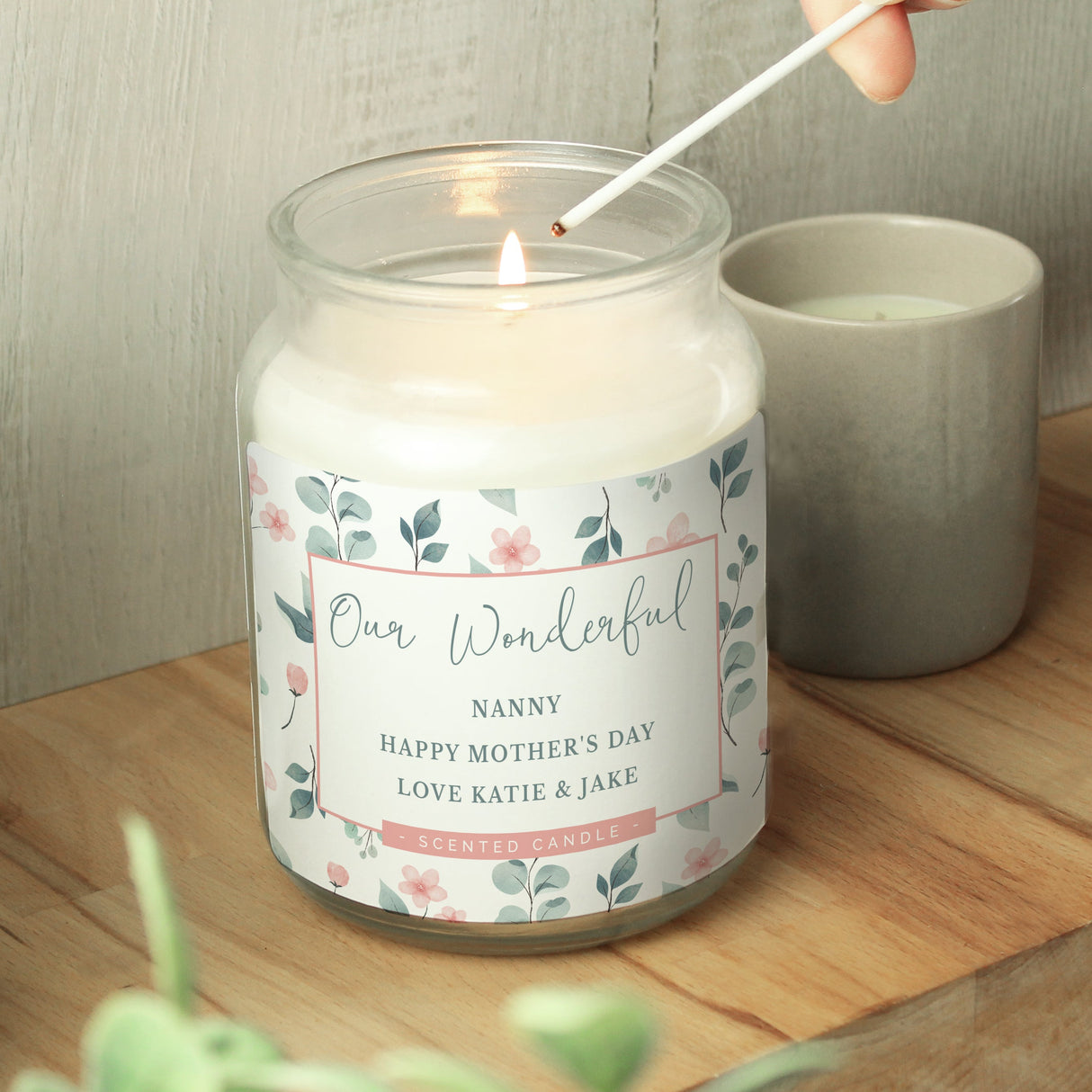 Personalised Floral Large Scented Jar Candle: 1 - Candles By Gift Moments