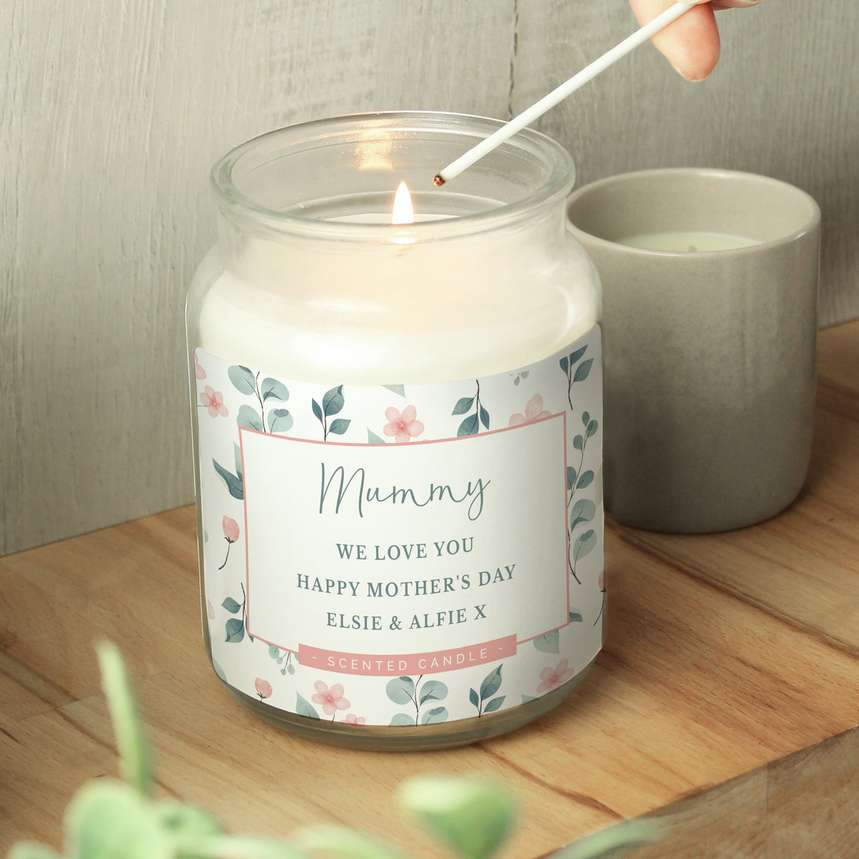 Personalised Floral Large Scented Jar Candle: 2 - Candles By Gift Moments