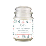Personalised Floral Large Scented Jar Candle: 5 - Candles By Gift Moments