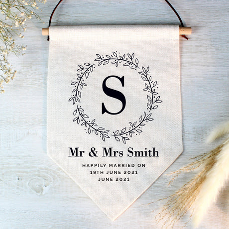 Personalised Floral Leaf Hanging Banner: 1 - Banners By Gift Moments