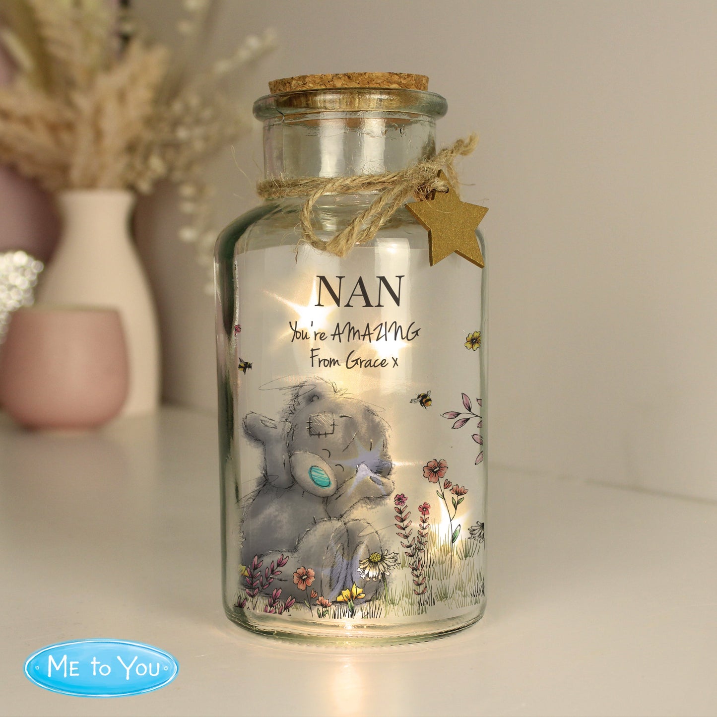Personalised Me to You Floral LED Glass Jar: 2 - LED Lighting