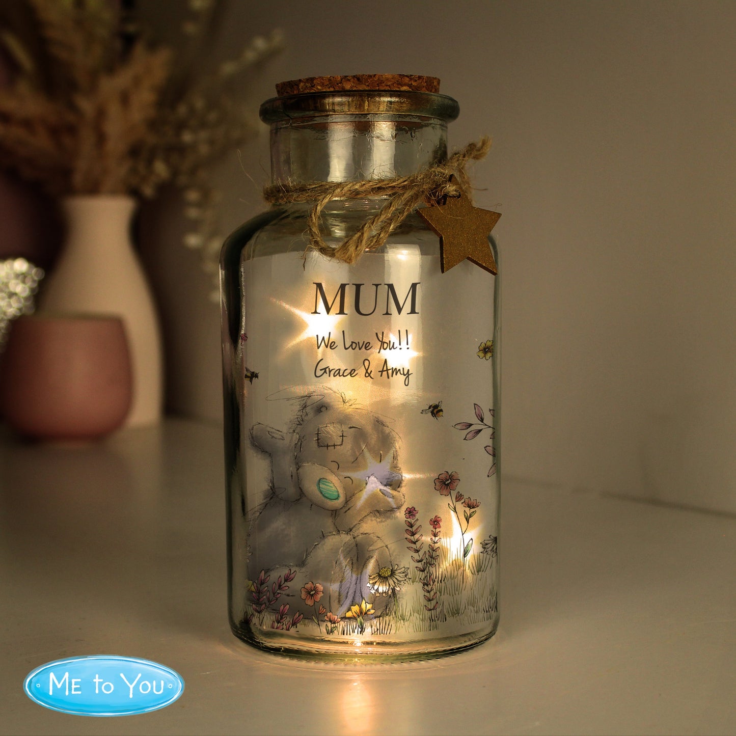 Personalised Me to You Floral LED Glass Jar: 4 - LED Lighting