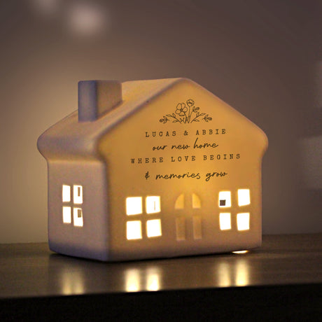 Personalised Floral LED House: 1 - LED Lighting By Gift Moments