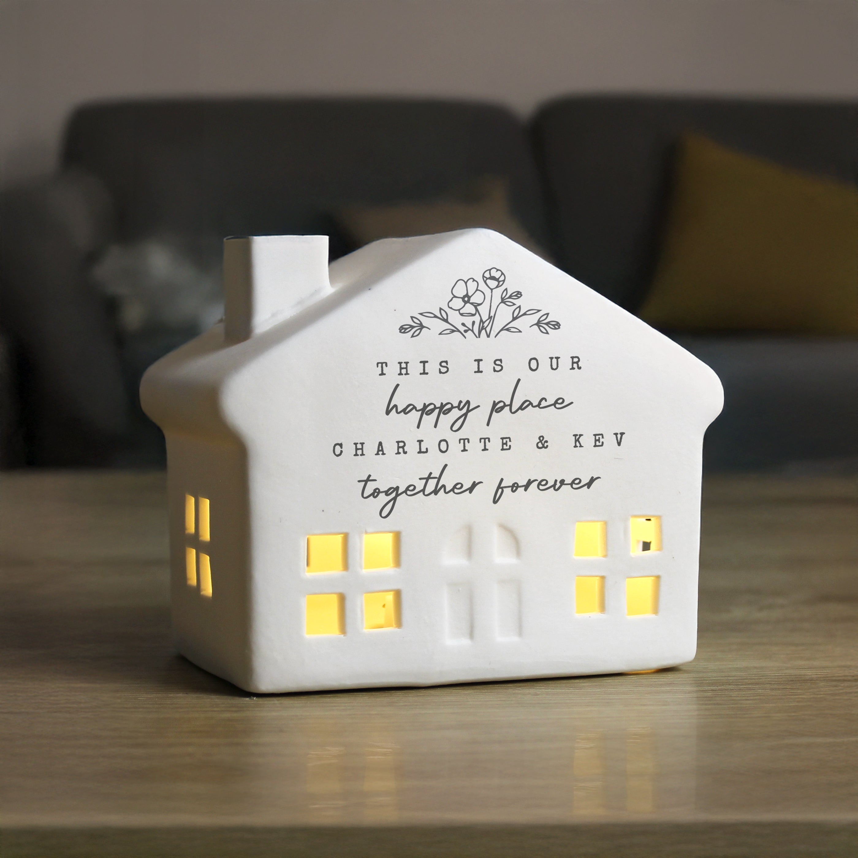 Personalised Floral LED House - Shop LED Lighting At Gift Moments - 2
