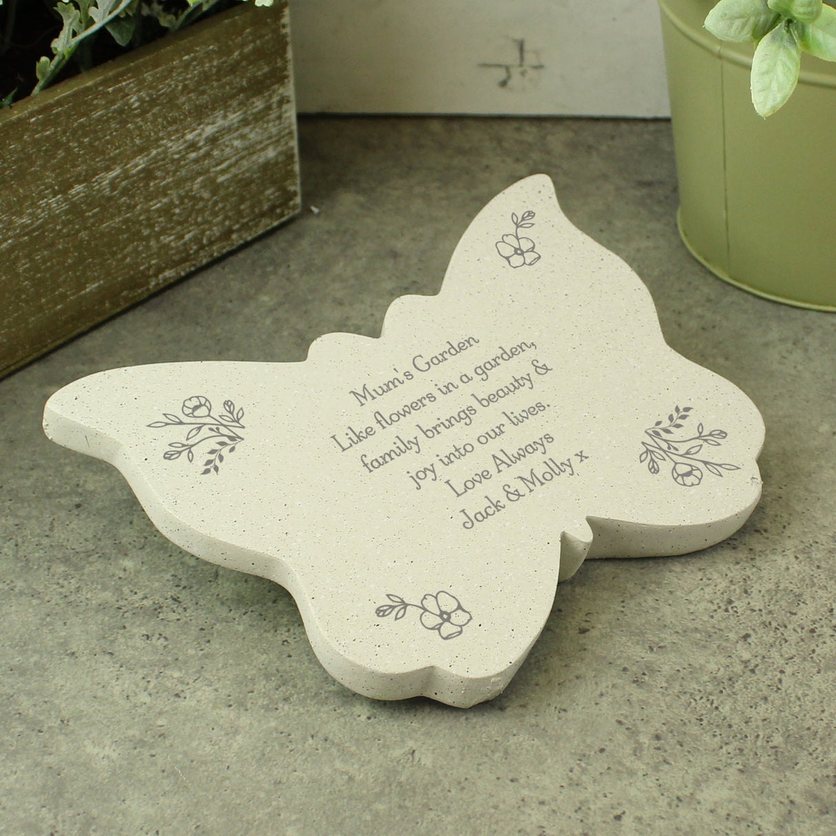 Personalised Floral Memorial Resin Butterfly: 4 - Memorials By Gift Moments