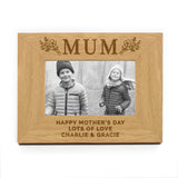 Personalised Floral Mum 6x4 Oak Finish Photo Frame: 5 - Photo Frames By Gift Moments