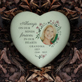 Personalised Floral Photo Upload Memorial Resin Heart: 3 - Memorials By Gift Moments
