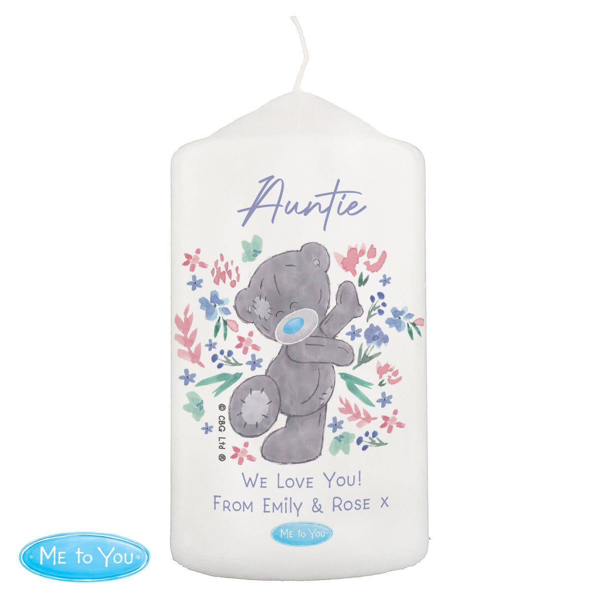 Personalised Me To You Floral Pillar Candle: 5 - Candles