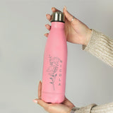 Personalised Floral Pink Metal Insulated Drinks Bottle: 6 - Water Bottles By Gift Moments