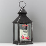 Personalised Floral Rustic Black Lantern: 7 - LED Lighting By Gift Moments