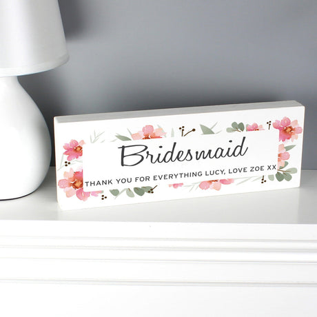 Personalised Floral Sentimental Wooden Block Sign: 1 - Signs & Plaques By Gift Moments