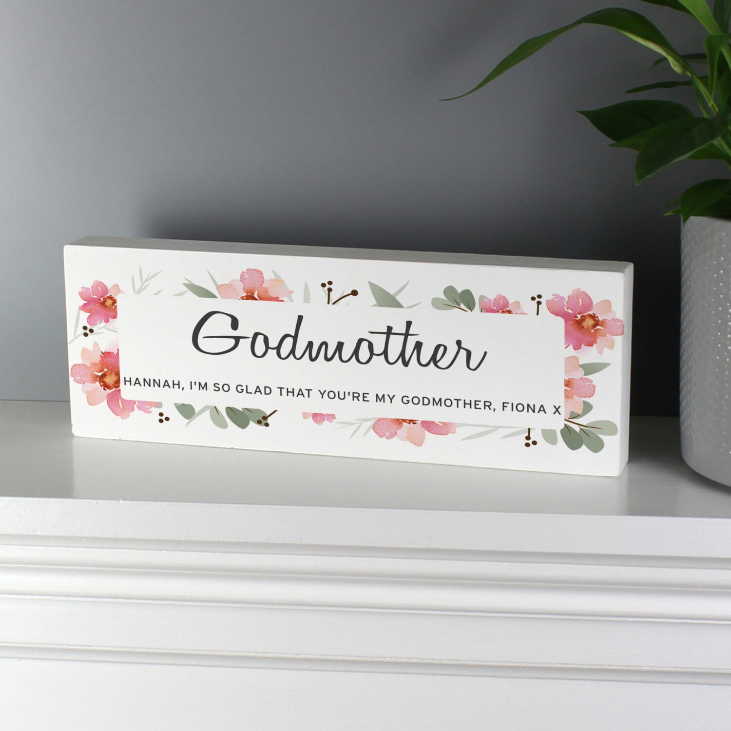 Personalised Floral Sentimental Wooden Block Sign: 3 - Signs & Plaques By Gift Moments