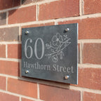 Personalised Floral Slate House Sign - Shop Signs & Plaques At Gift Moments - 2