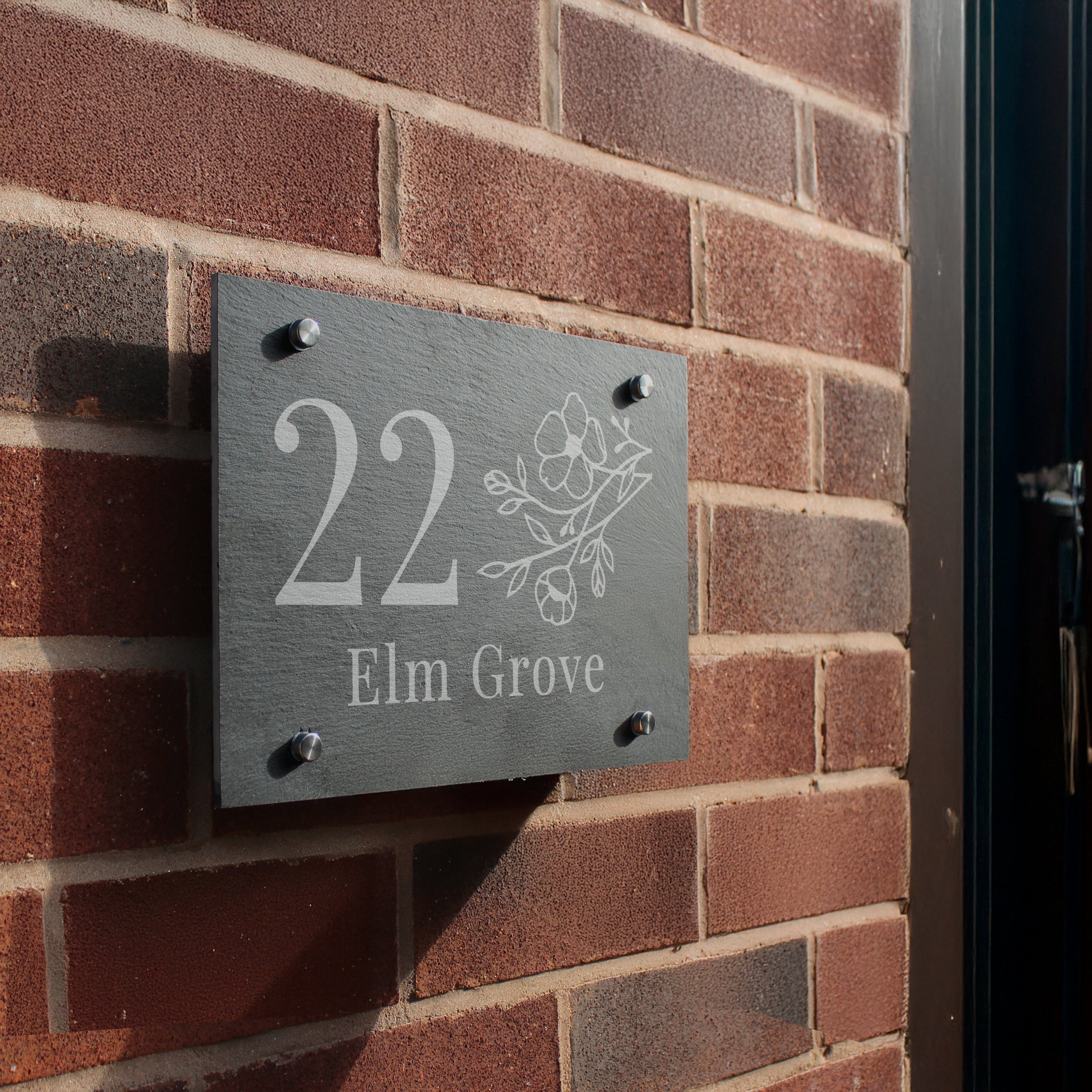 Personalised Floral Slate House Sign - Shop Signs & Plaques At Gift Moments - 3