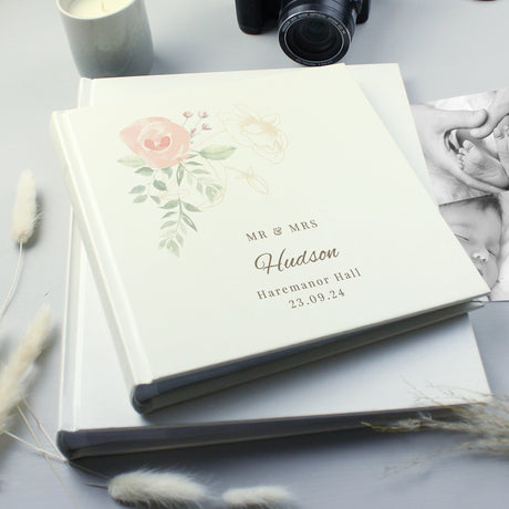 Personalised Floral Square Photo Album: 6 - Photo Albums By Gift Moments